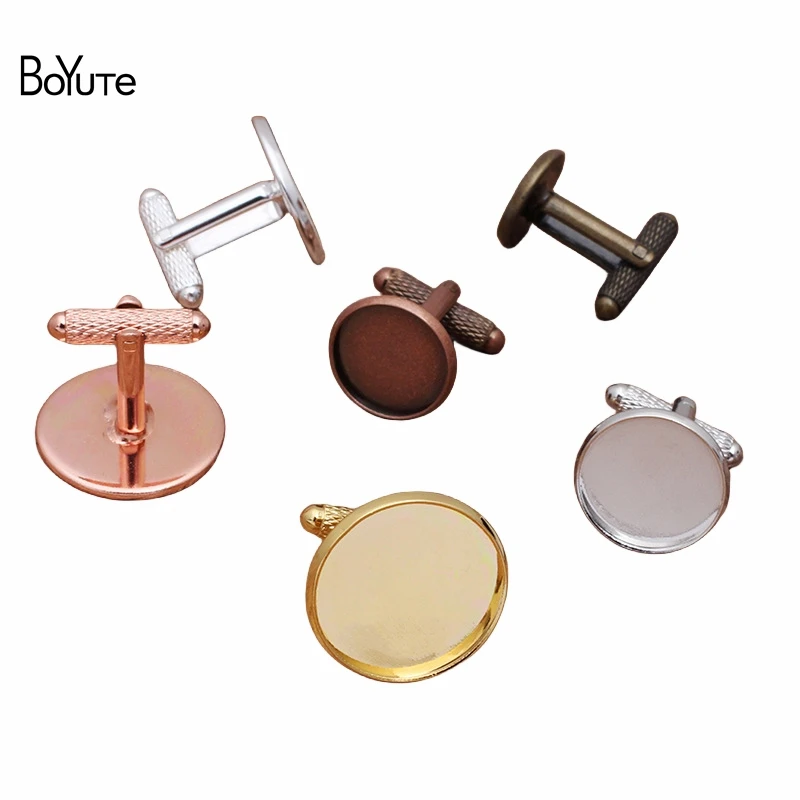 BoYuTe (20 Pieces/Lot) Round 12-14-16-18-20MM Blank Cufflinks Base Tray Bezel Vintage Diy Hand Made Jewelry Accessories