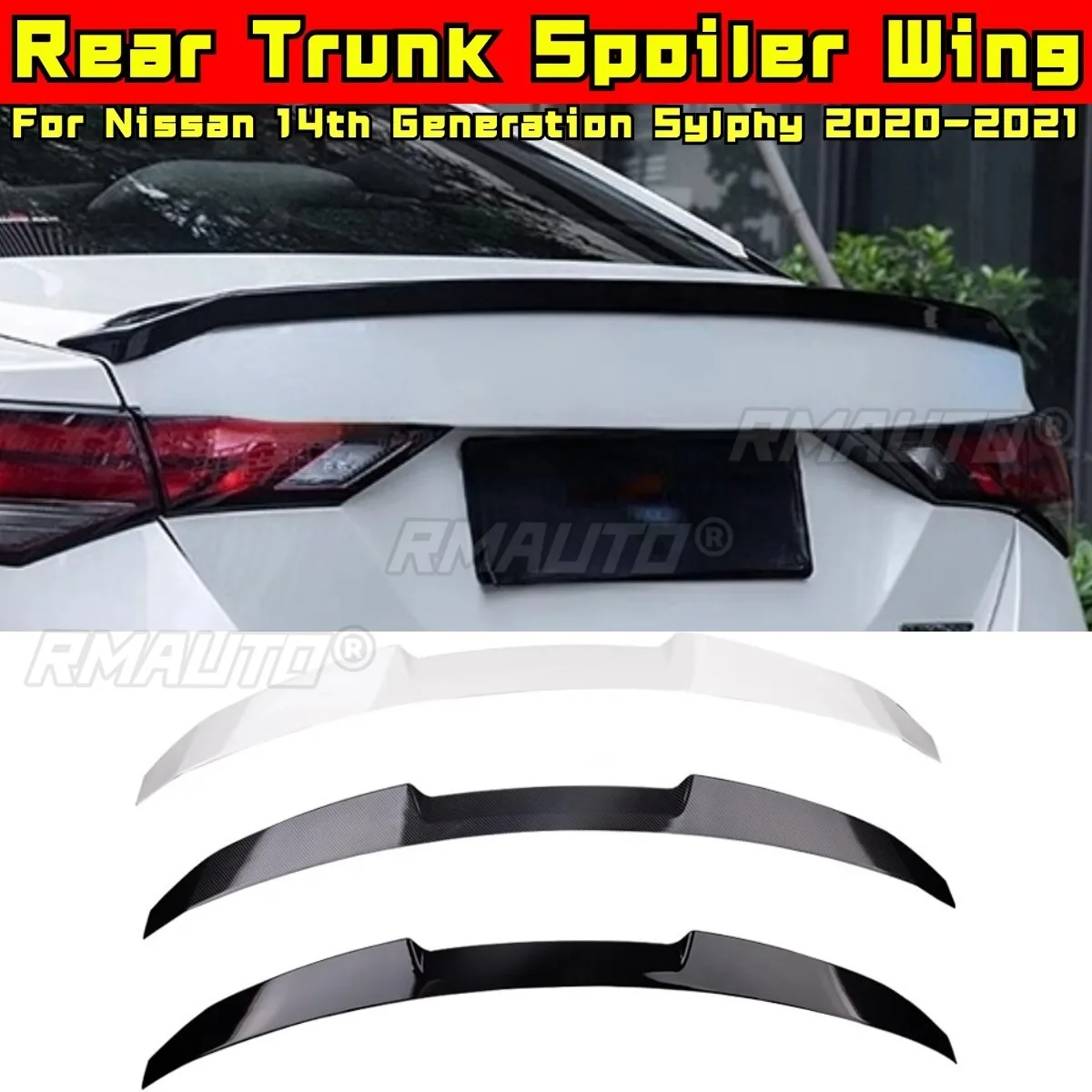 Car Rear Spoiler Wing Trunk Spoiler Trunk Wing Roof Spoiler Body Kit For Nissan 14th Generation Sylphy 2020-2021 Car Accessories