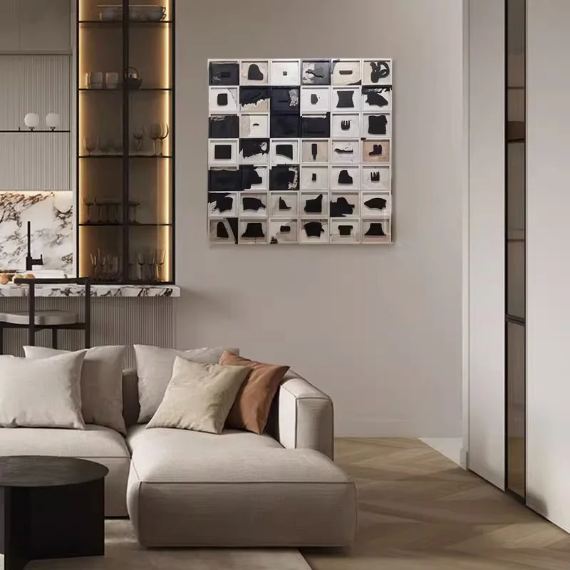 Abstract Modern Living Room Hanging Paintings Villa Sales Office Model Room Art Installation Light Luxury Three-dimensional
