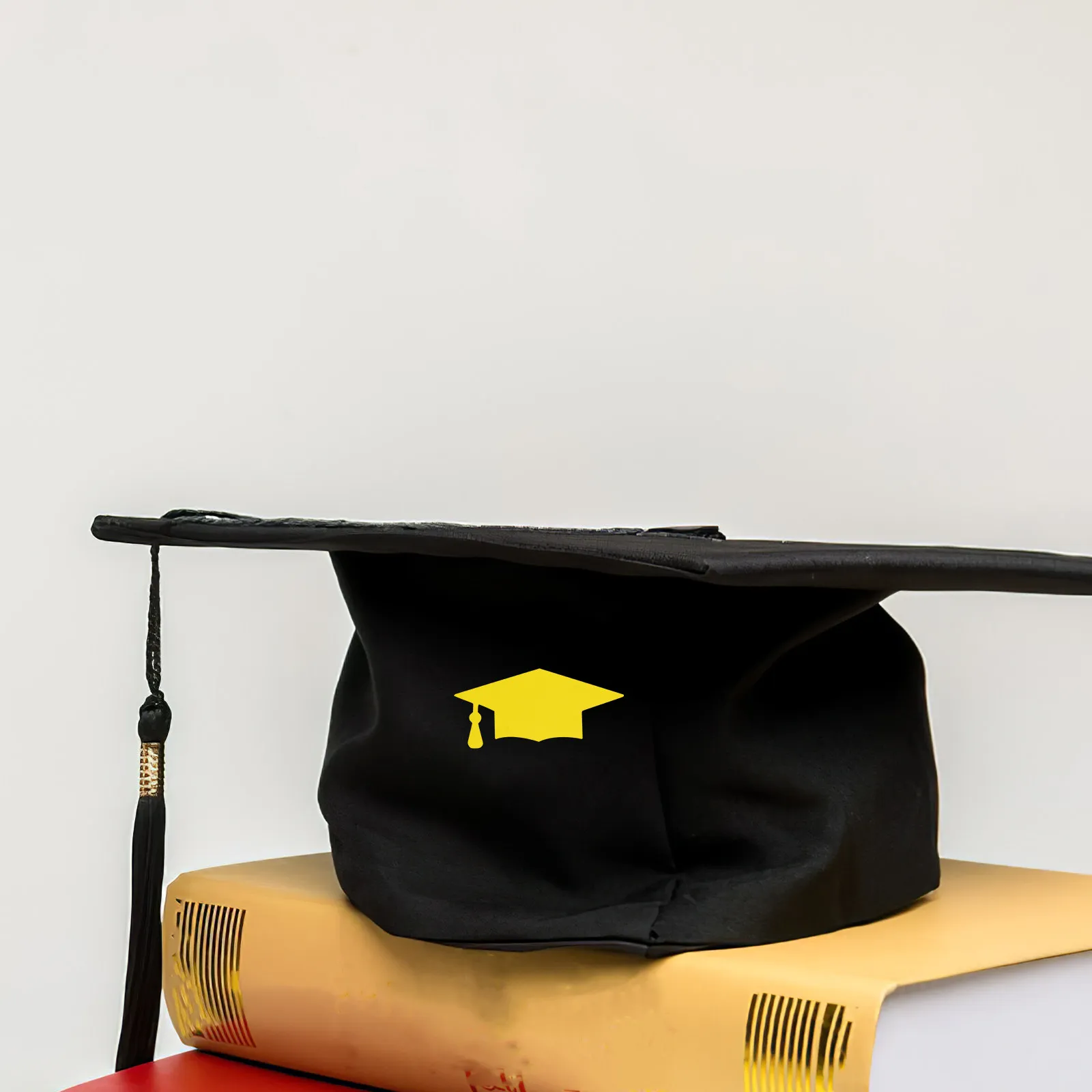 10Sheets Graduation Cap Stickers Smooth Glossy Grad Hat Design for Graduation Invitations Envelope Seals