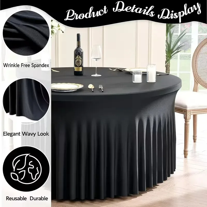 Round Tablecloth,Essential for Holiday Parties, Bars,Cafes,And Weddings,Foldable and Easy To Store,Suitable ForWeddings,Holidays