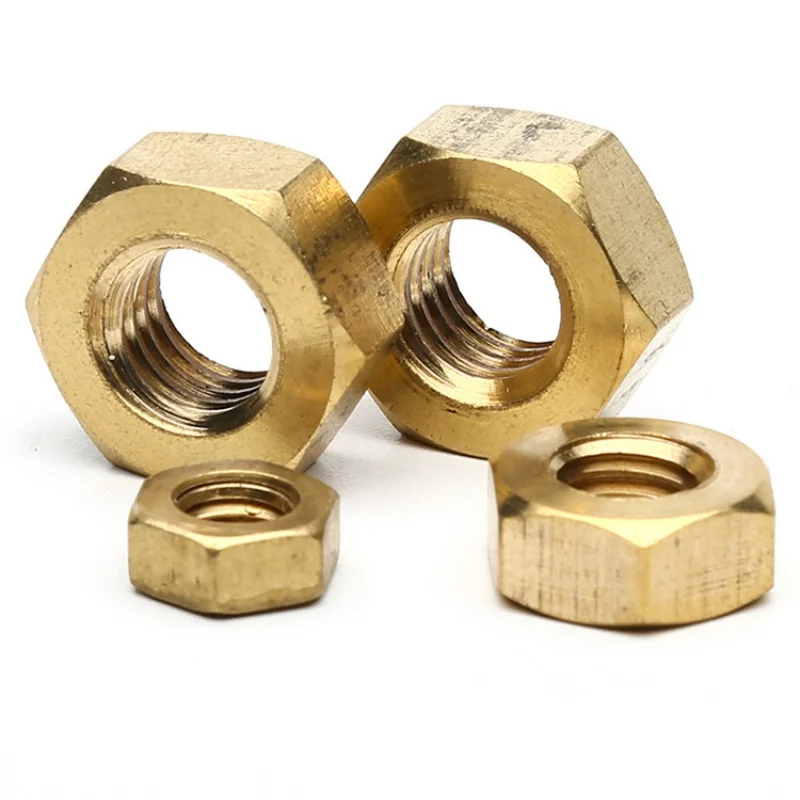 2~200pcs Brass Hexagon Nut Copper Hex Nut M1.4 M1.6 M2 M2.5 M3 M4 M5 M6 M8 M10 M12 M14 M16 M18 M20 M22 M24