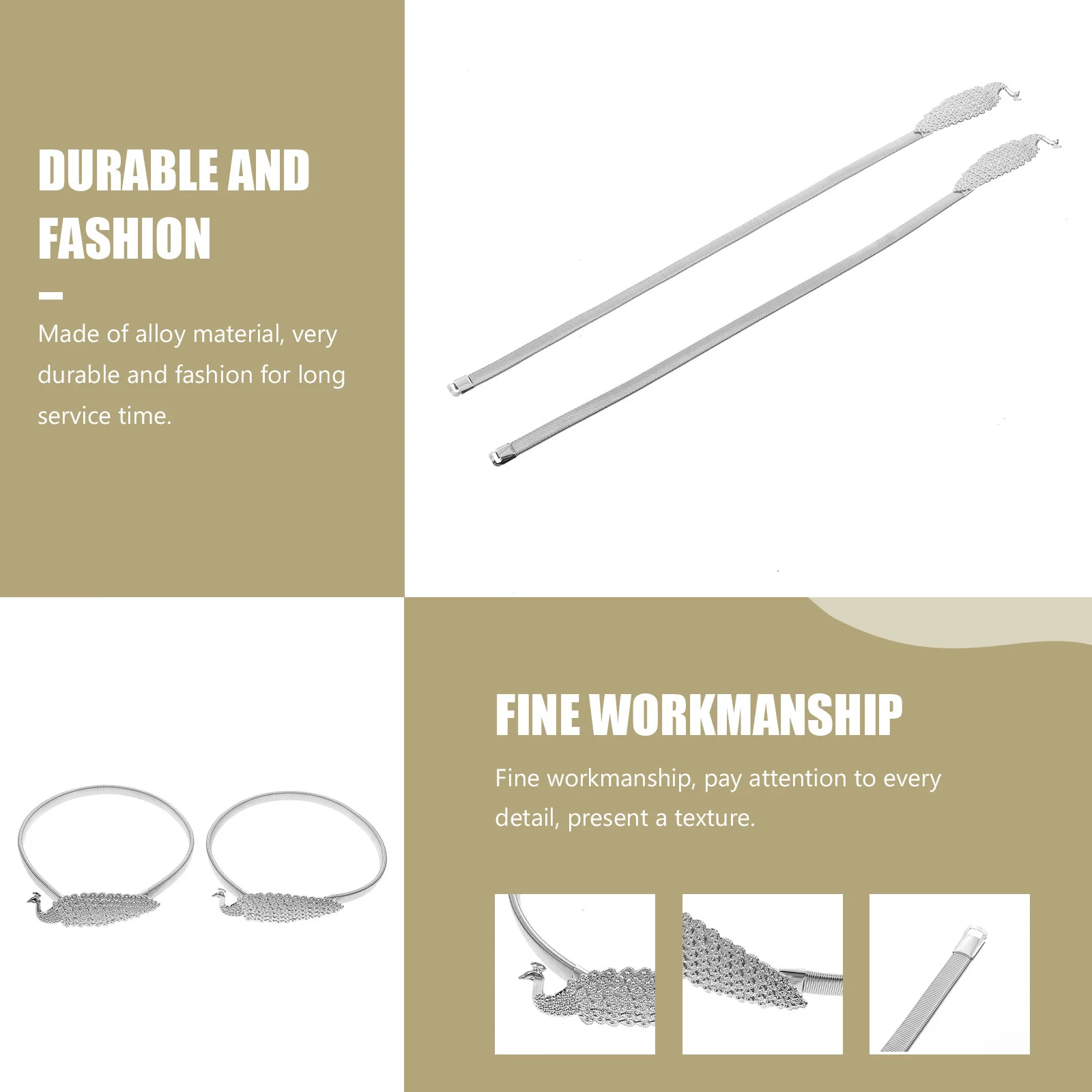 

2Pcs Modern Curtain Buckles Alloy Peacock Shape Decorative Tieback Home Kitchen Living Room Drapery Fixing Strap