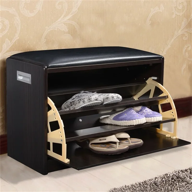 

-Luxury Design Office Style PB/MDF Wood Shoe Cabinet Bench for Hallway ferris wheel shoes rack