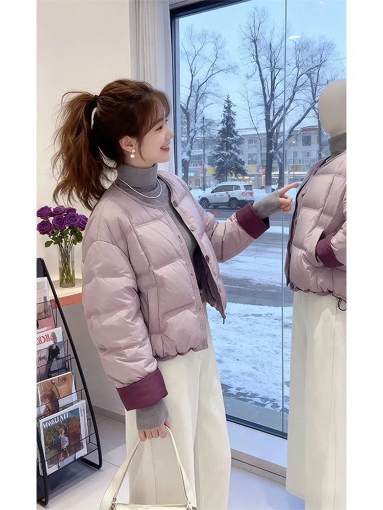 

Thiened round Ne Cotton Jaet Women's ort Outerwear Winter New Sle Super Beautiful Lady's Cotton Clothes Korean Vers...