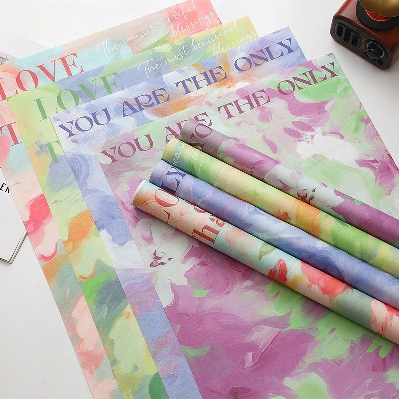 

20 Sheet Flower Packaging Paper Colorful Thick Waterproof Package Papers Festival Bouquet DIY Craft Present Wrapping Supplies