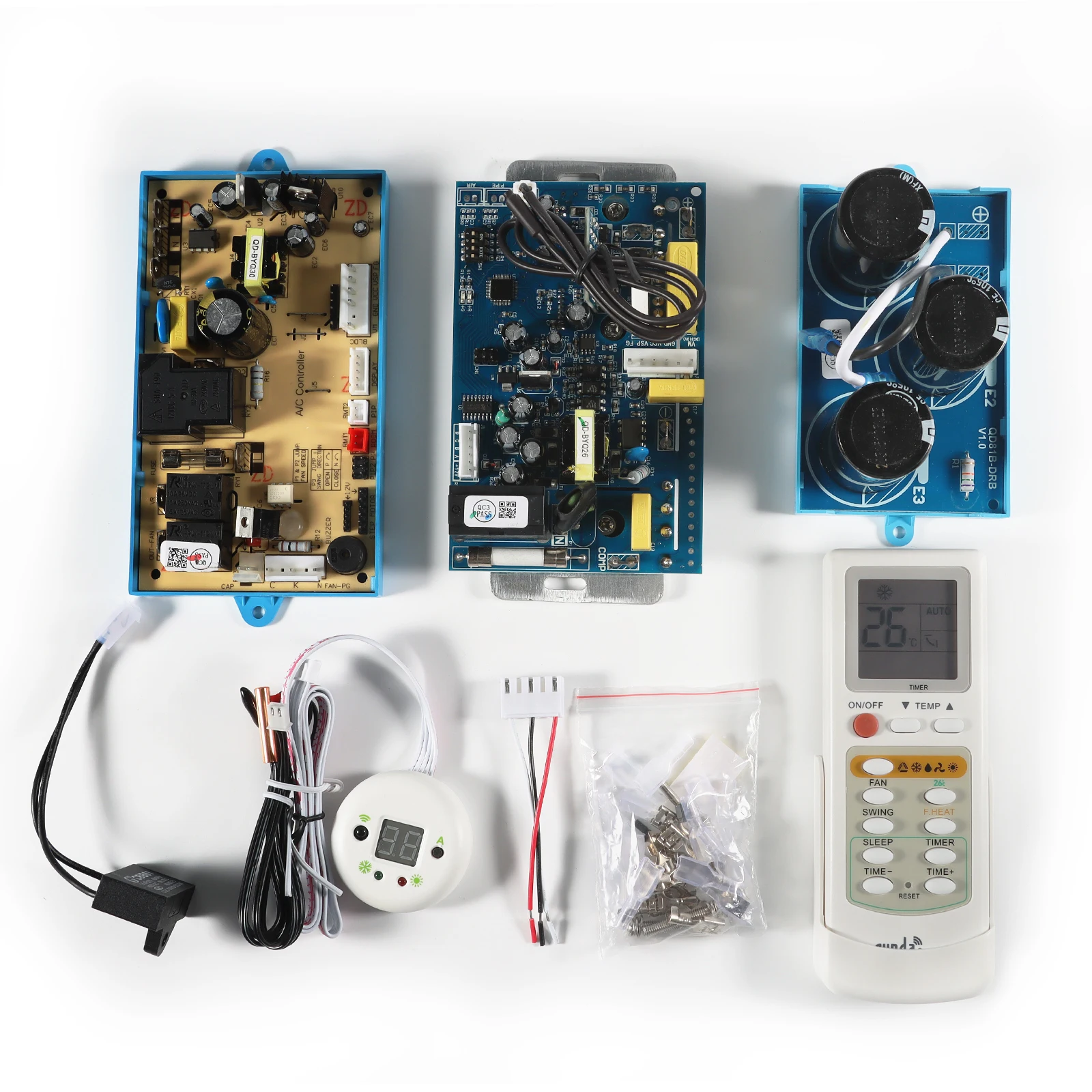 نظام لوحة تحكم عاكس تيار مستمر عالمي 24000BTU لمكيف الهواء سبليت QD82U + محرك ضاغط تيار مستمر قوي خارجي داخلي