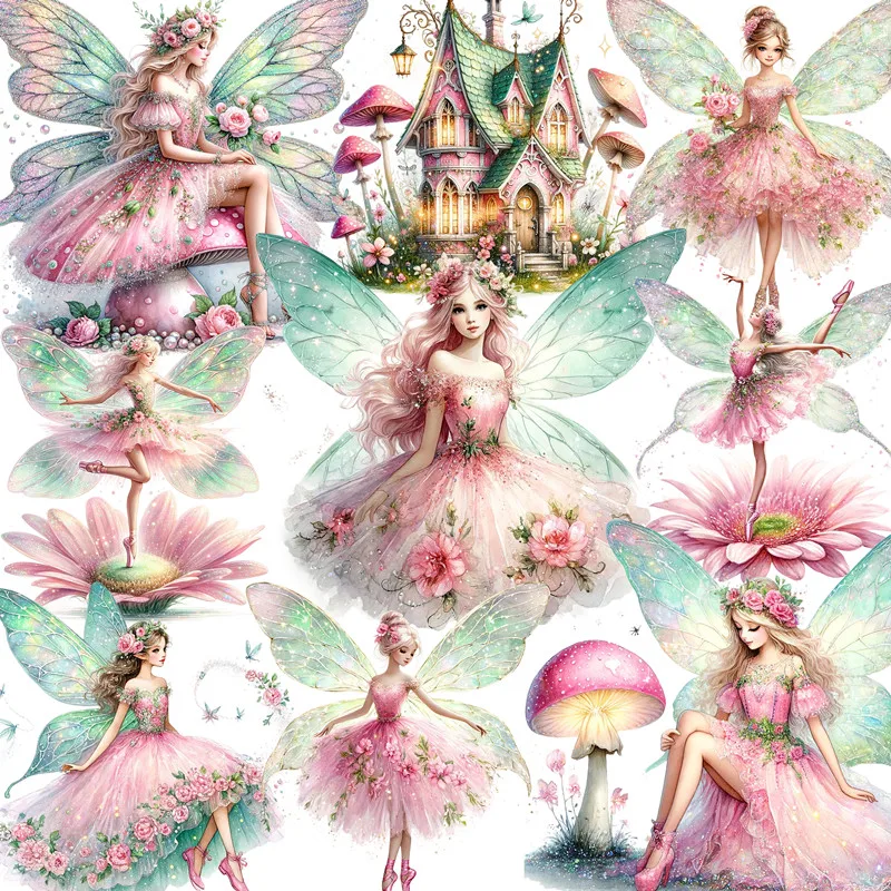 flower fairy Stickers Crafts And Scrapbooking stickers kids toys book Decorative sticker DIY Stationery