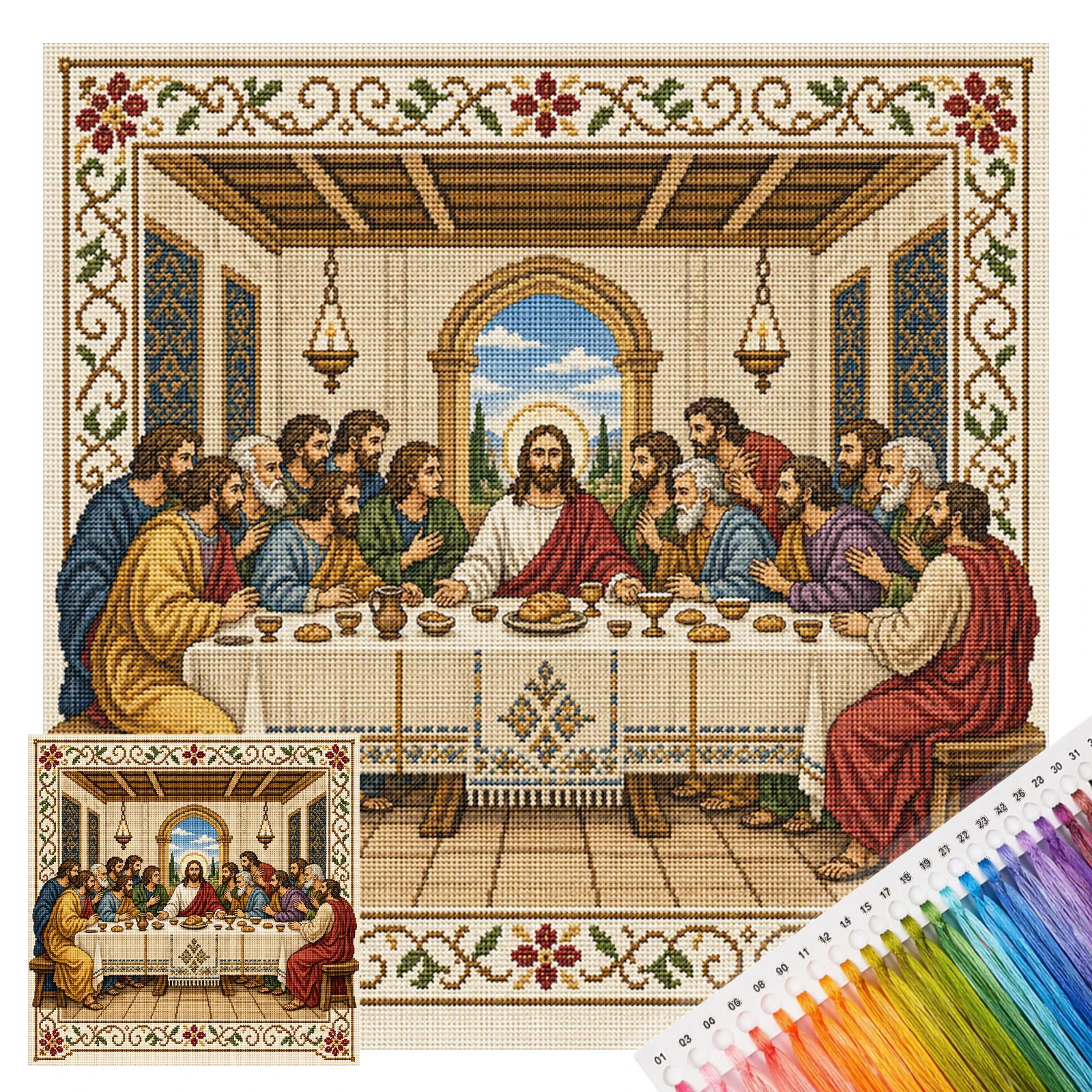 Cross Stitch Stamped Kits Beginners - Kit de broderie à motifs 14CT,