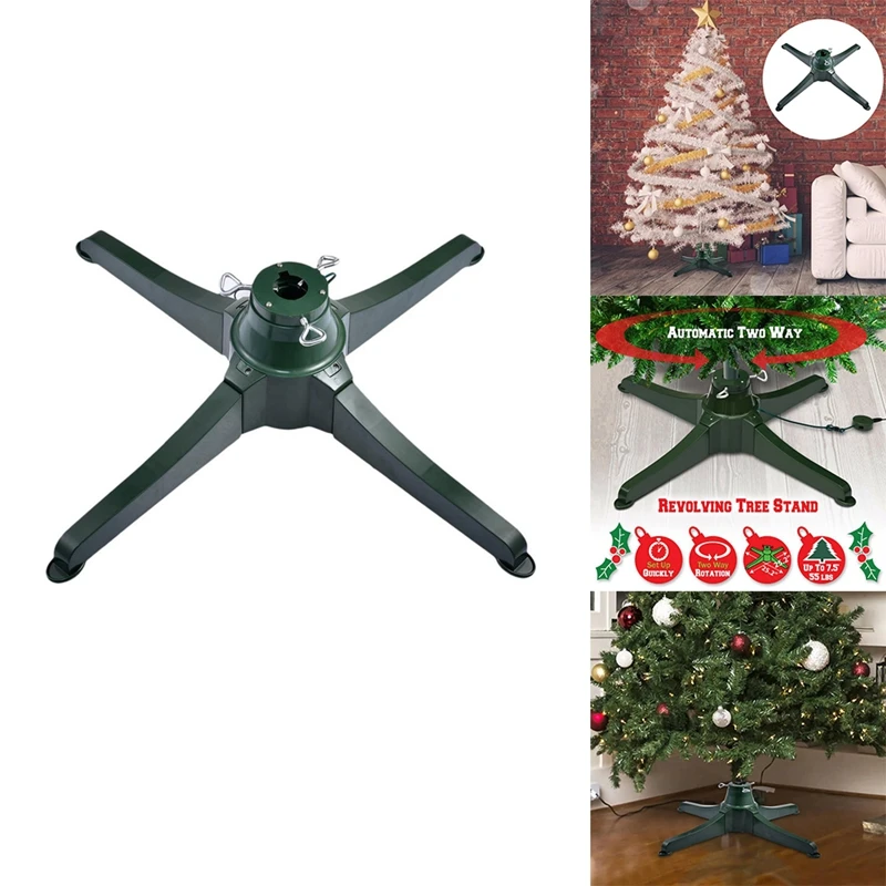 Electric Christmas Tree Stand Rack 360 Degree Rotating Base Support Xmas Party Supply Christmas Decorations