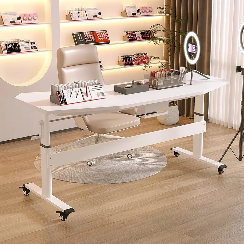 Lifting live table live streaming host dedicated display stand, movable modern simple computer table desktop desk
