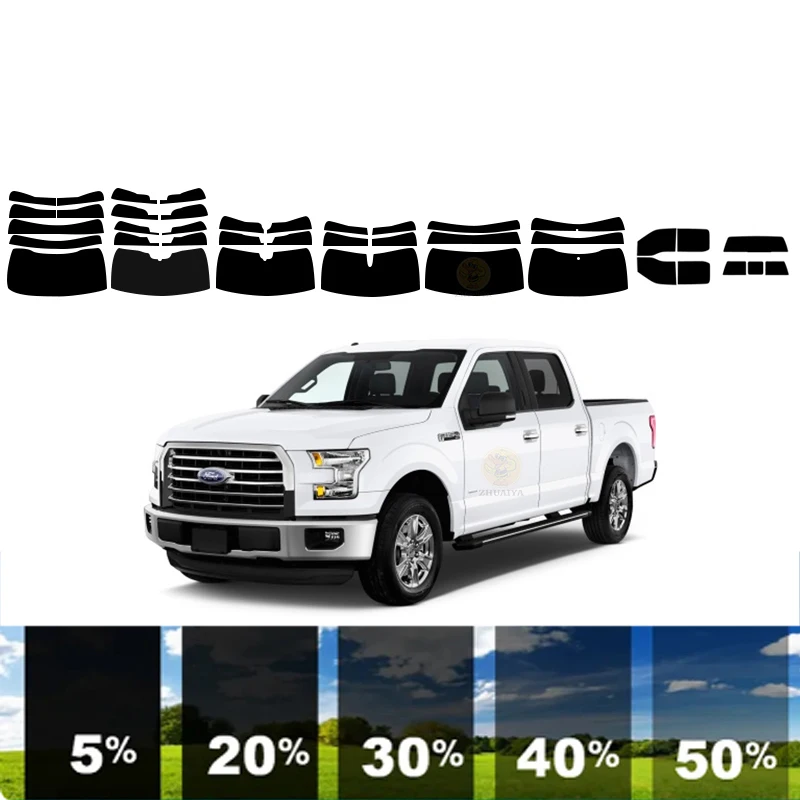 

precut Removable Window Tint Film For Car 100% UVR 5%-70%VLT Heat Insulation Carbon ﻿For FORD F-250 2 DR PU 2017-2023