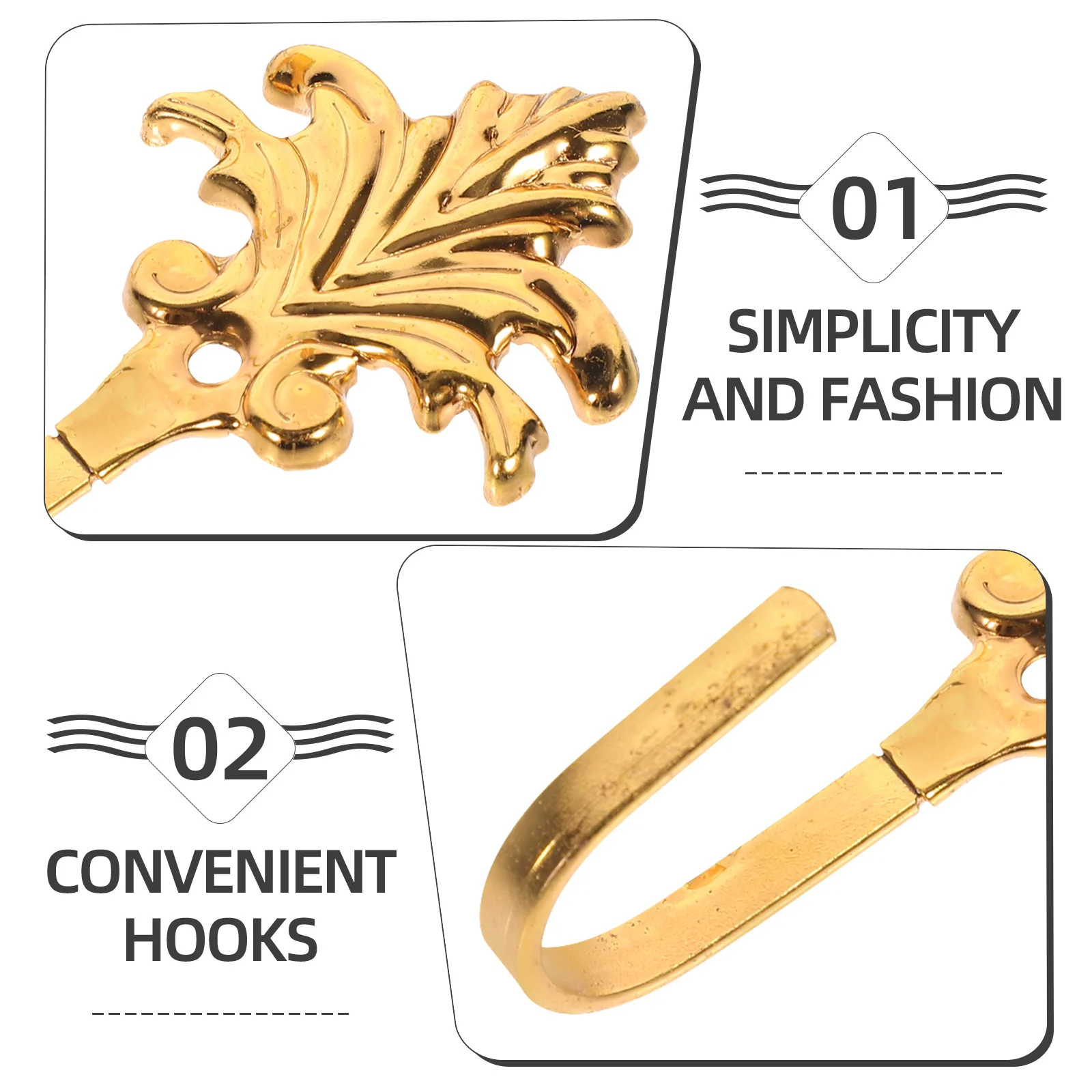 

2pcs Curtain Hooks Chrome Pleat Window Holders Vintage Golden Tiebacks Drapery Side Holder Bedroom Living Decor Hardware