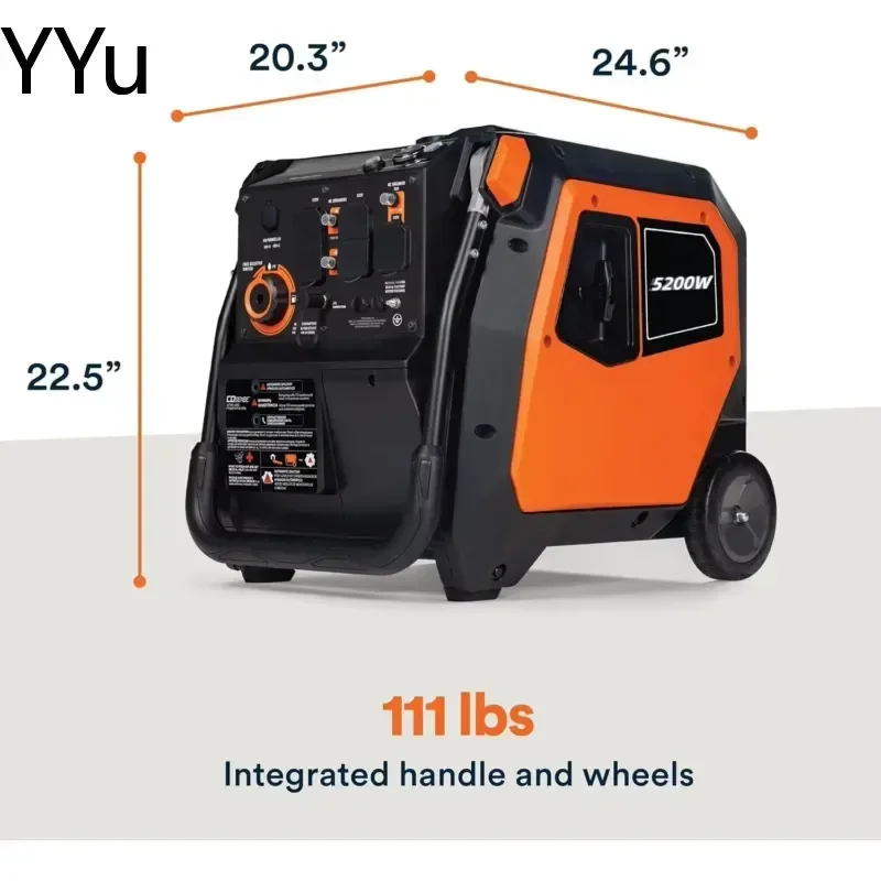 for YHS 5200W Dual Fuel Portable Inverter Generator 4 Stroke Air Cooled Engine Home Backup Camping RV Power Supply Silent