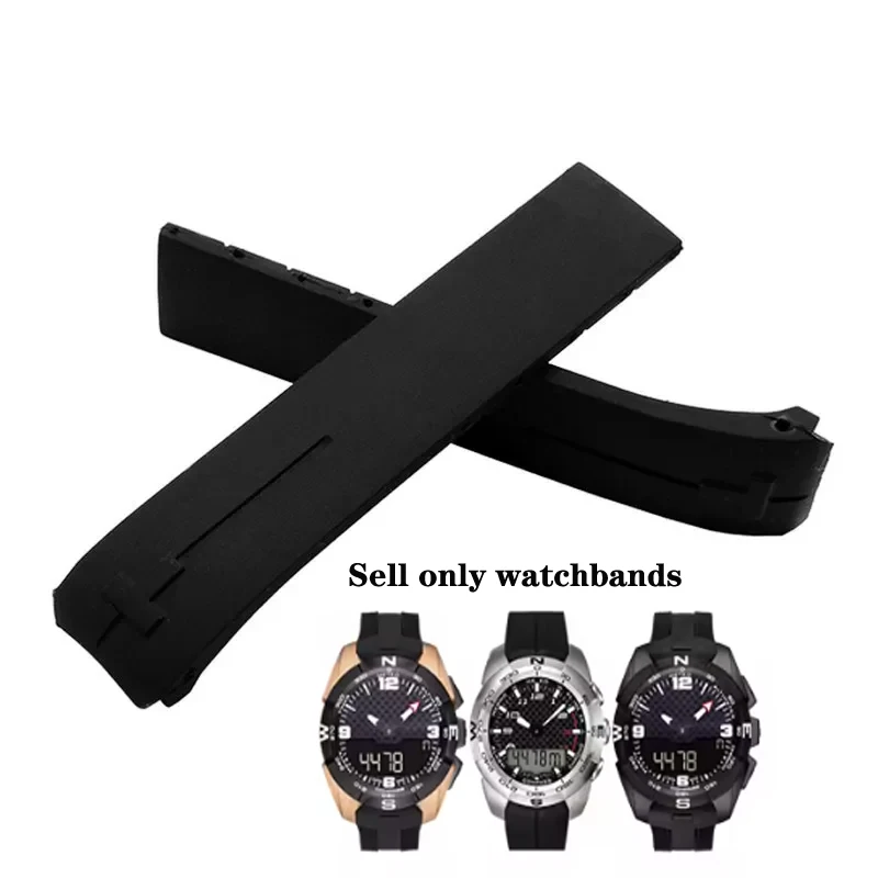 20MM 21MM Silicone watch strap For Tissot 1853 Tengzhi T-Touch original T013 Rubber watch band T047T081T33 wristband