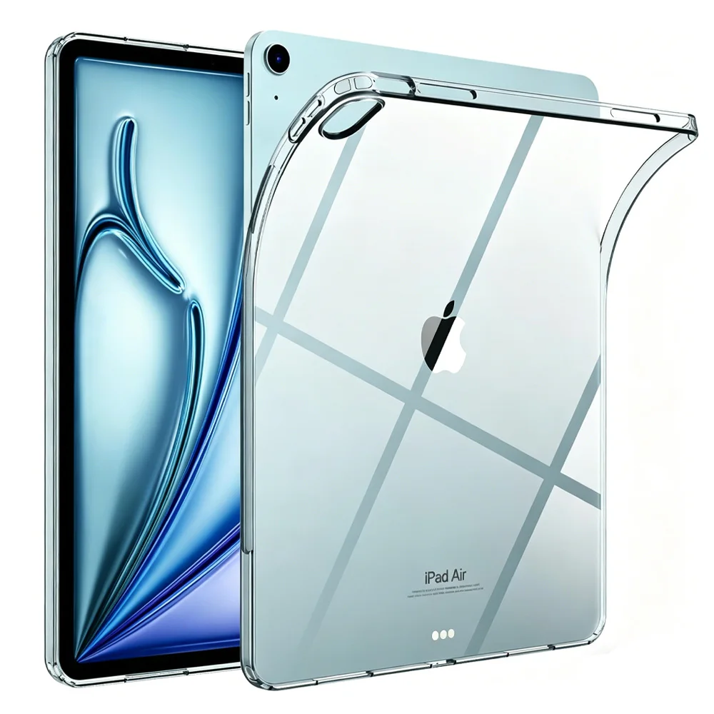 Transparent Case For iPad Air 13 2026 M4 Case iPad Air 11 2026 2025 2024 M4 M3 M2 Air13 A3462 A3464 Case TPU Silicone Back Cover
