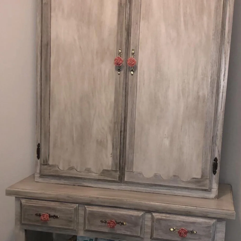 2 قطعة زهرة الورد البرونزية مقود كابينة الوردي السيراميك خمر تسحب للأثاث خزانة درج ديكور المنزل