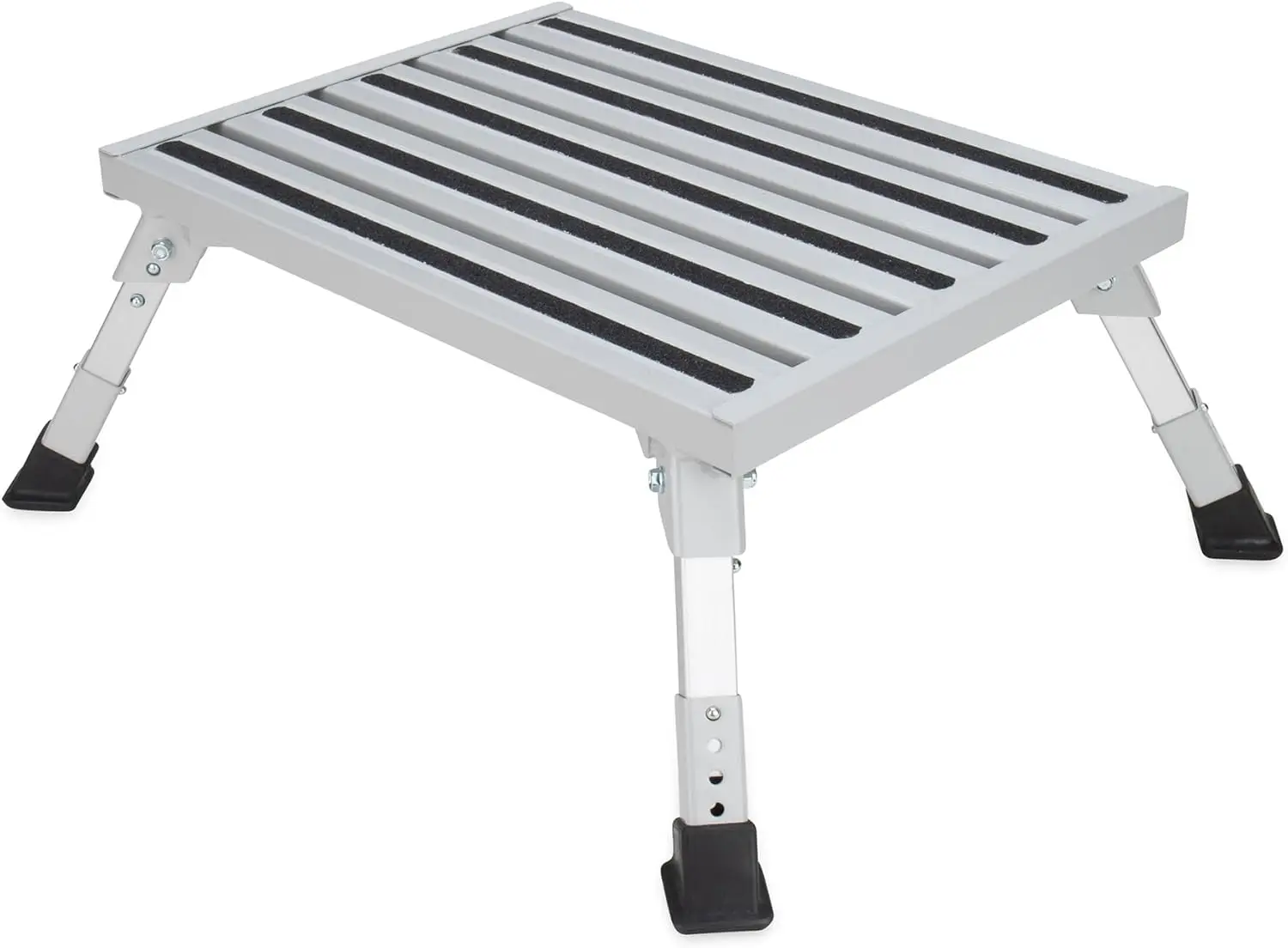 

Adjustable Height RV Step Stool, 1000 lb Capacity, Non-Slip Feet for Safe Outdoor Use