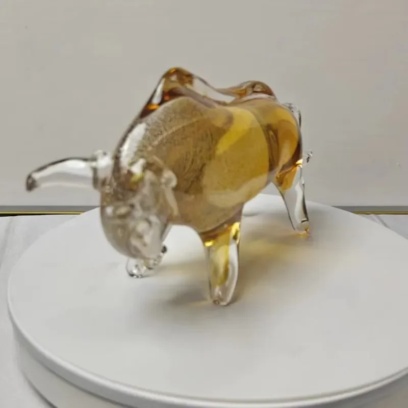 Handmade Glazed Ceramic Cow Figurine Rustic Animal Statue for Home Decor Creative Tabletop Ornament Unique Housewarming Gift