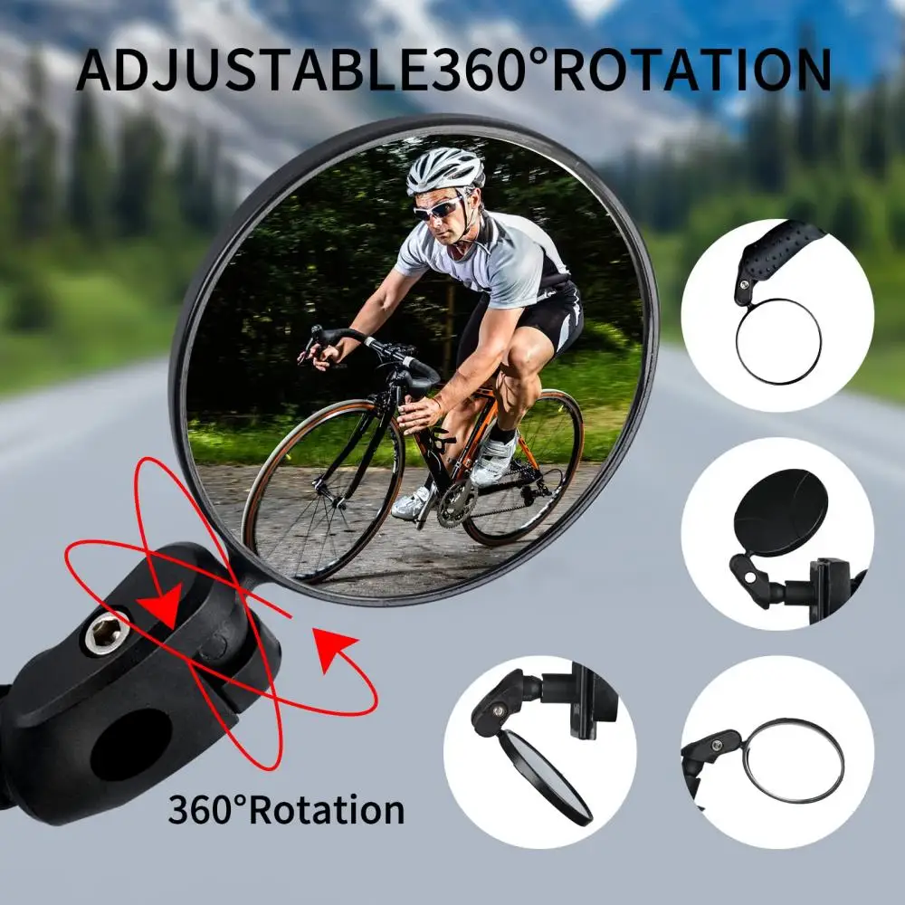 Bicycle Rearview Mirror Bicycle Bar End Mirror 360° Rotating Wide-Angle Mirror  Cycling Equipment Bike Accessories - view 4