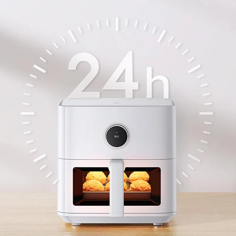 XIAOMI MIJIA Air Fryer 5.5L Visual Edition Visualization Window Cooking 360° Hot Air No Flipping Innovative Degreasing Mode