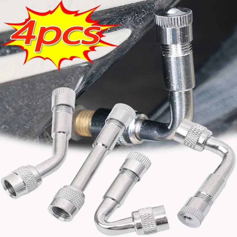 Tyre Tube Valve Extension Adapter for Truck Car Moto Bike Motorcycle 45 90 135 Degree Angle Bent Valve Adaptor 4pcs/set