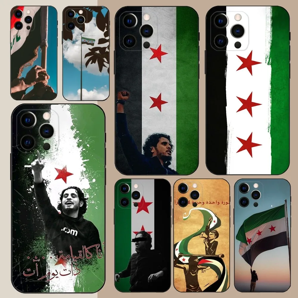 S-Syri-S Flag  Phone Case For Apple iPhone 15,14,13,12,11,Pro,X,XS,Max,XR,Plus,Mini Soft Black Cover