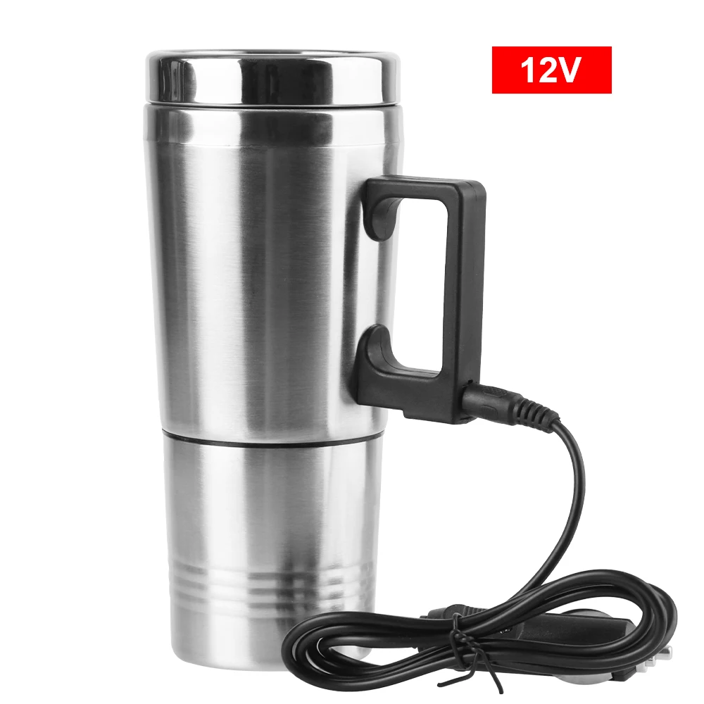 Ketel berkemah, ketel Stainless Steel kendaraan, cangkir pemanas listrik mobil, ketel 12V/24V 300ml