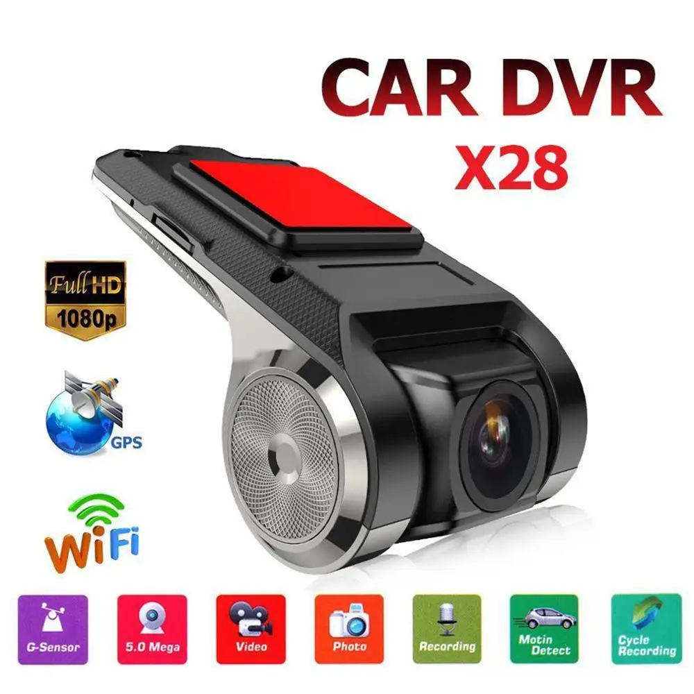 Gravador da câmera do carro DVR do traço Cam, vídeo do G-sensor, auto gravador, WiFi, ADAS, 120 °, X28, DV FHD, 1080P, novo