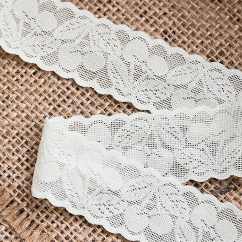 Elastic Lace Cherry Flower Panties Underwear Clothing Accessories White Lace Fabric Trim Embroidery Ribbon Lace for Diy Wide