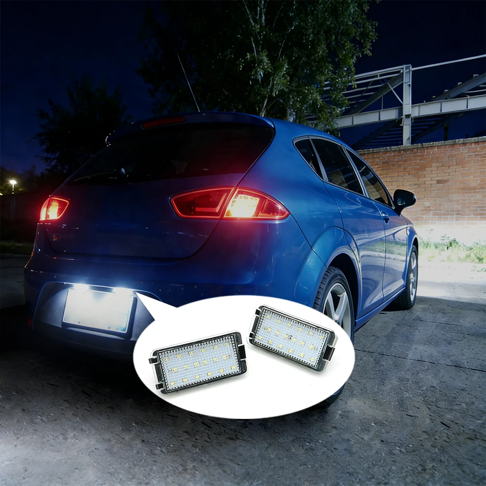 

2x For Seat Altea Arosa Ibiza 6L Leon 1M Cordoba MK2 Toledo LED License Number Plate Light Tail Lamps Car Accessories 5P0943021