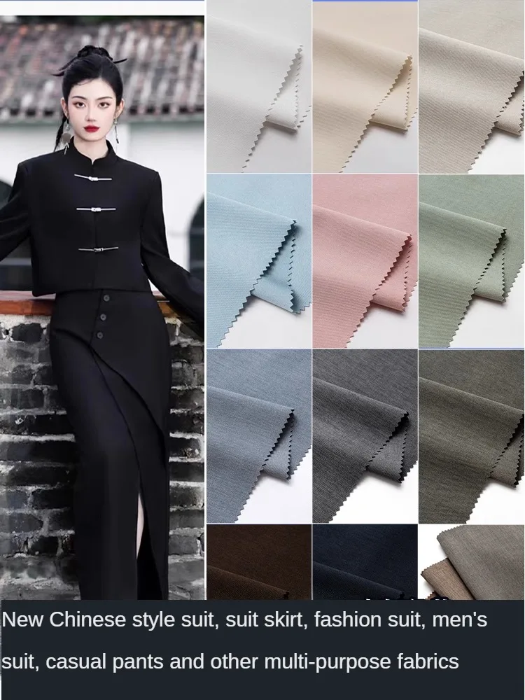 Thickend Anti-wrinkle Suit Fabric By The Meter for Coats Down Jacket Fashion Set Diy Sewing Cloth Micro Stretch White Black Gray