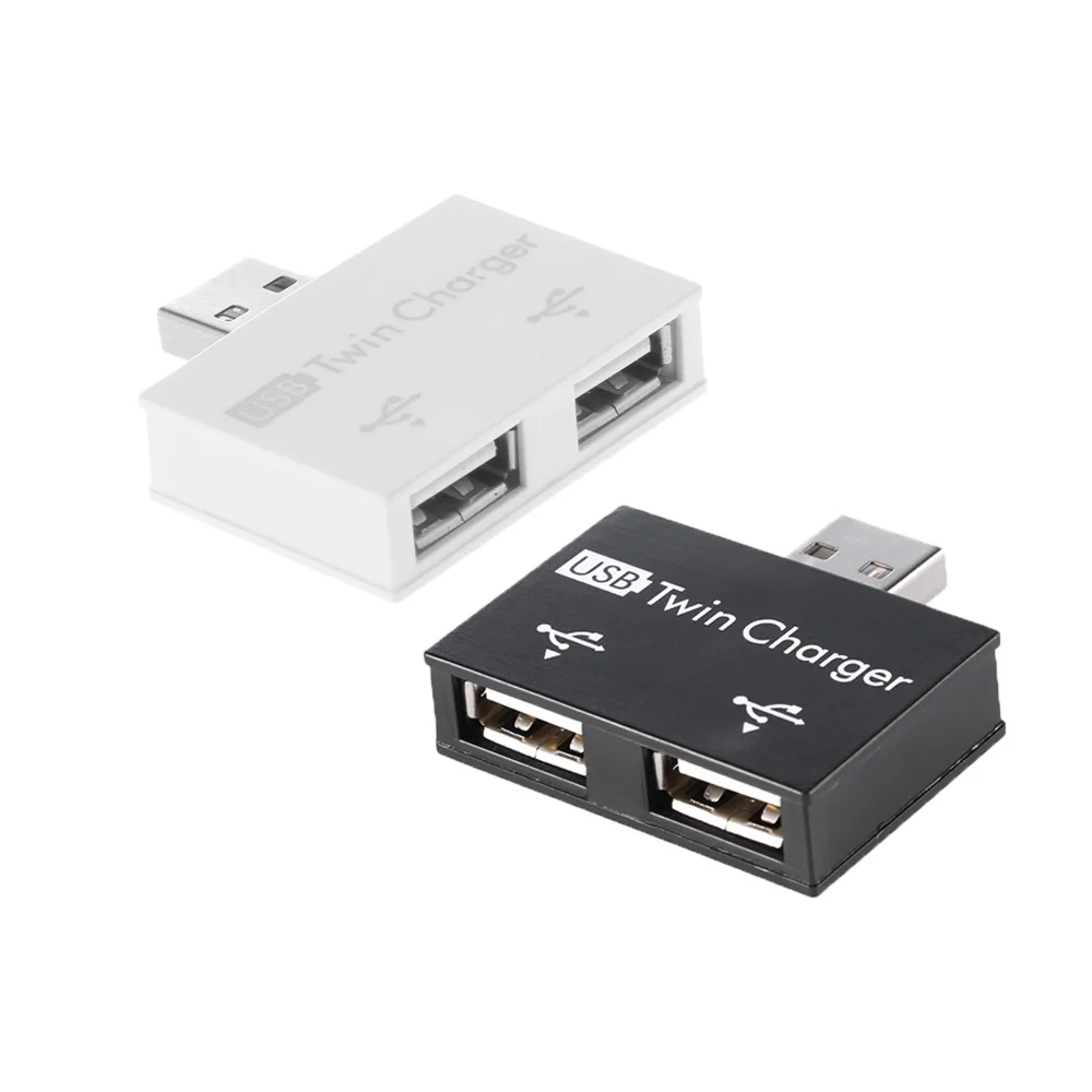 Newest USB 2.0 Male to Twin Female Charger Dual 2 Port USB DC 5V Charging Splitter Hub Adapter Converter Connector