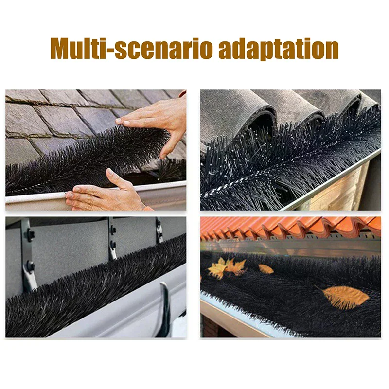 100CMX1M Gutter Brush Roof Leaf Guard Rainwater Cleaner System for Home Prevent Clogs Due to Leaves and Twigs