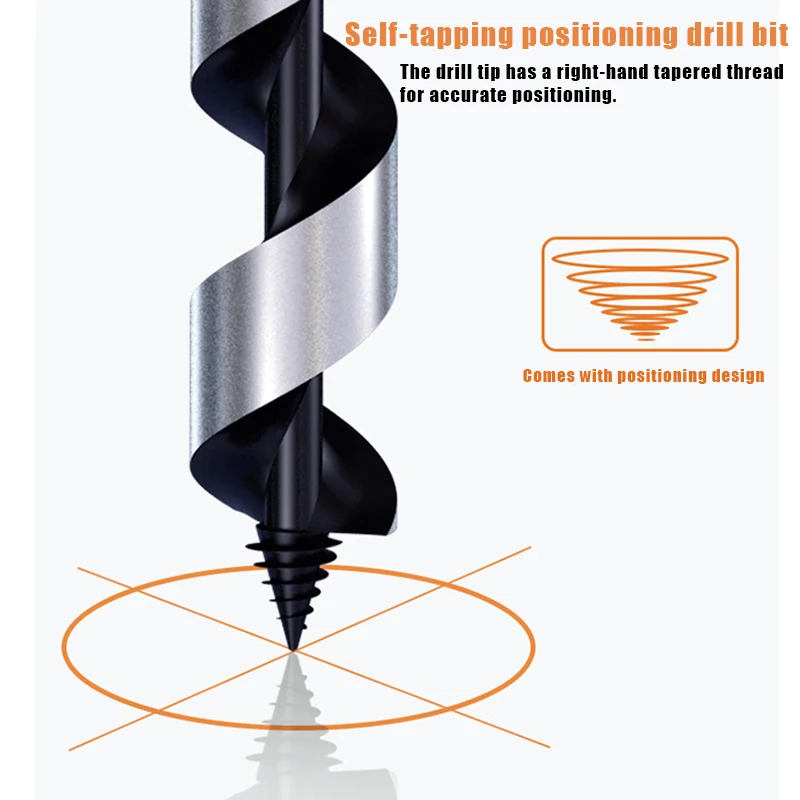 230mm Long High Carbon Steel Woodworking Drill Bits Hexagonal Handle Fried Dough Twist Wood Tapper Wood Door Lock Reaming Tool