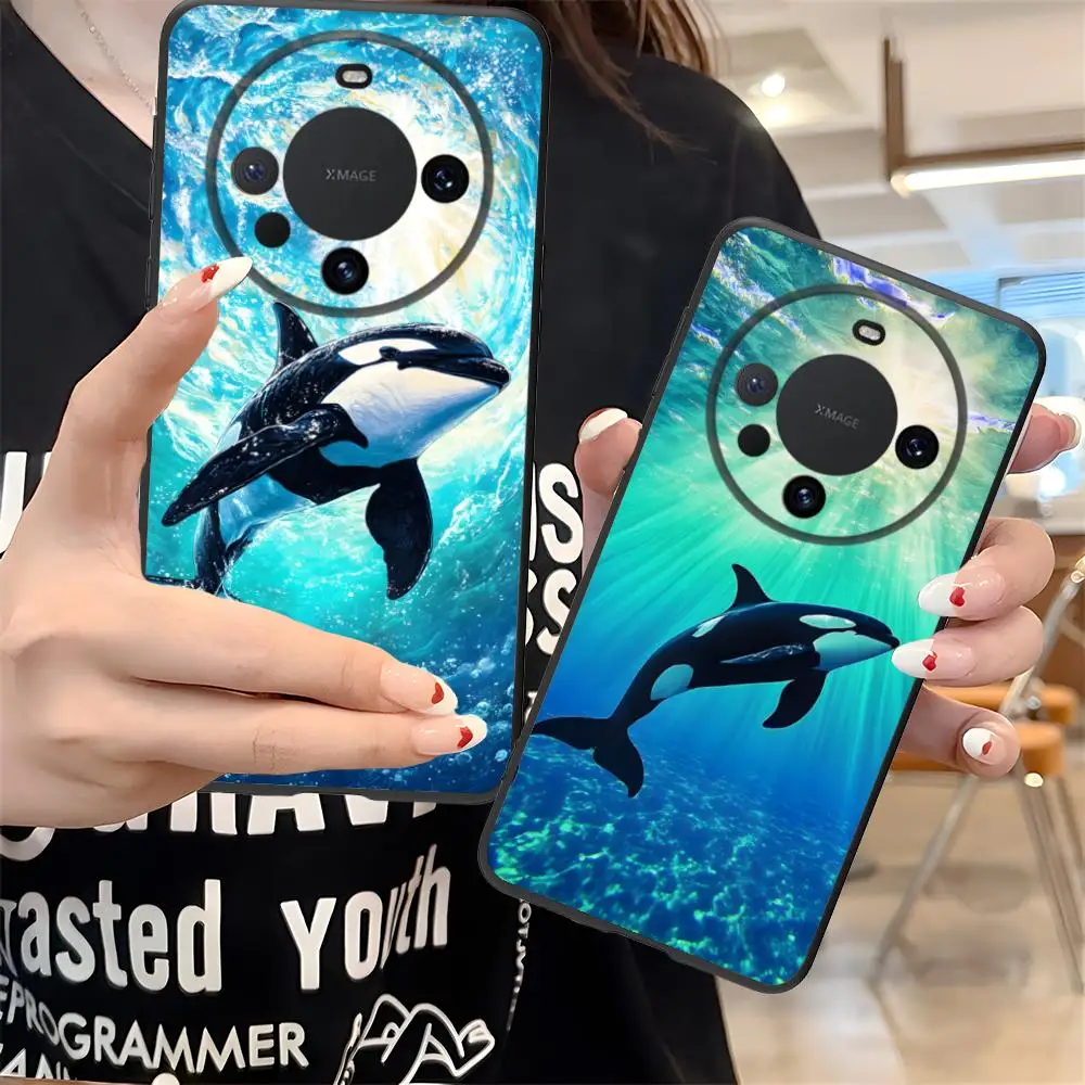 

Orcas Whale Mobile Cell Phone Case for Huawei Mate 60 50 40 30 20 10 Pro Plus Lite E 5G Colour Printing Protective Cellphones