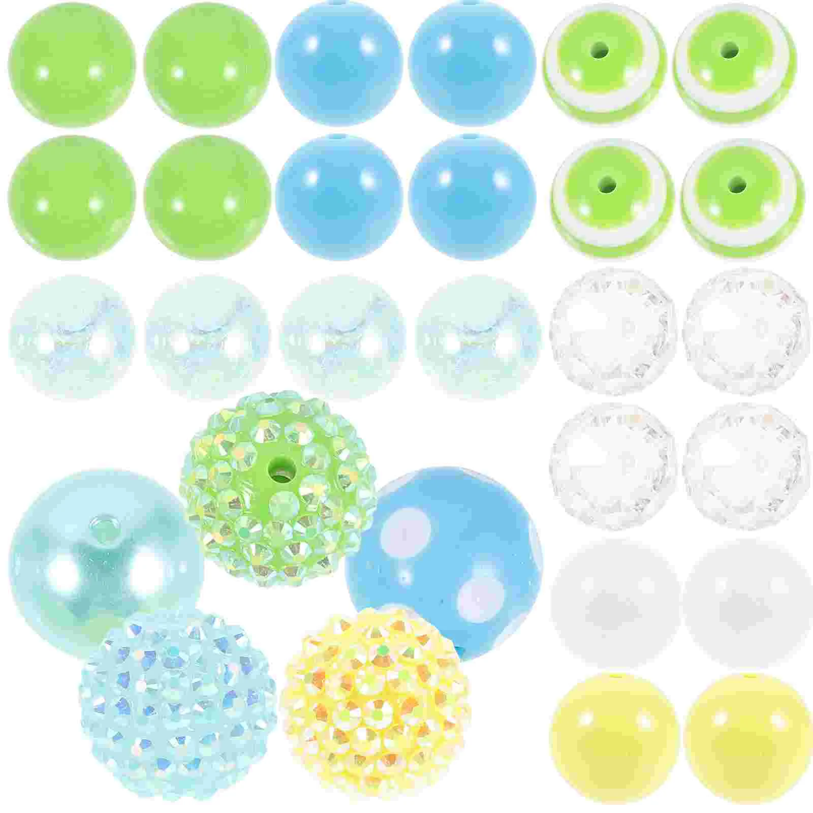 Gumball Loose Beads for Pens 20mm Mixed Bulk Bubble 50pcs DIY Supply Spacer Bracelets