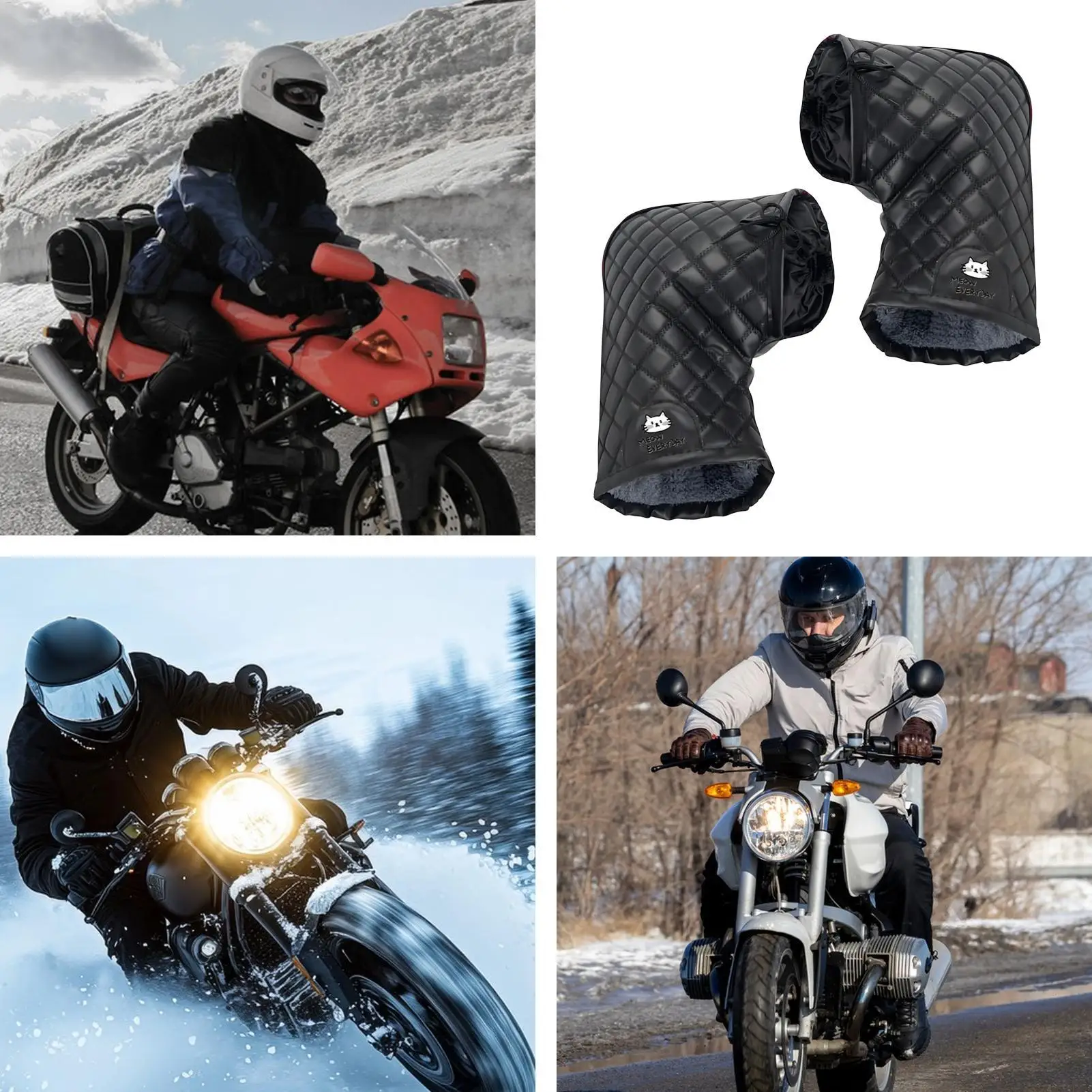 Winter Motorcycle Bike Handlebar Mitts Waterproof Hand Muffs Keep Warm Windproof Scooter Mitts For Cold Weather Outdoor Cycling view 5