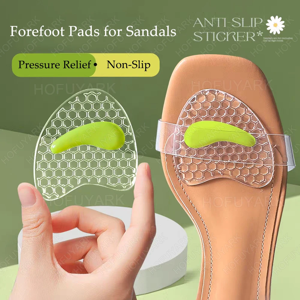 Bantalan Forefoot Gel lembut untuk wanita bantalan sepatu silikon sandal hak tinggi sol dalam untuk sepatu antiselip sisipan penyesuaian ukuran bantalan kaki