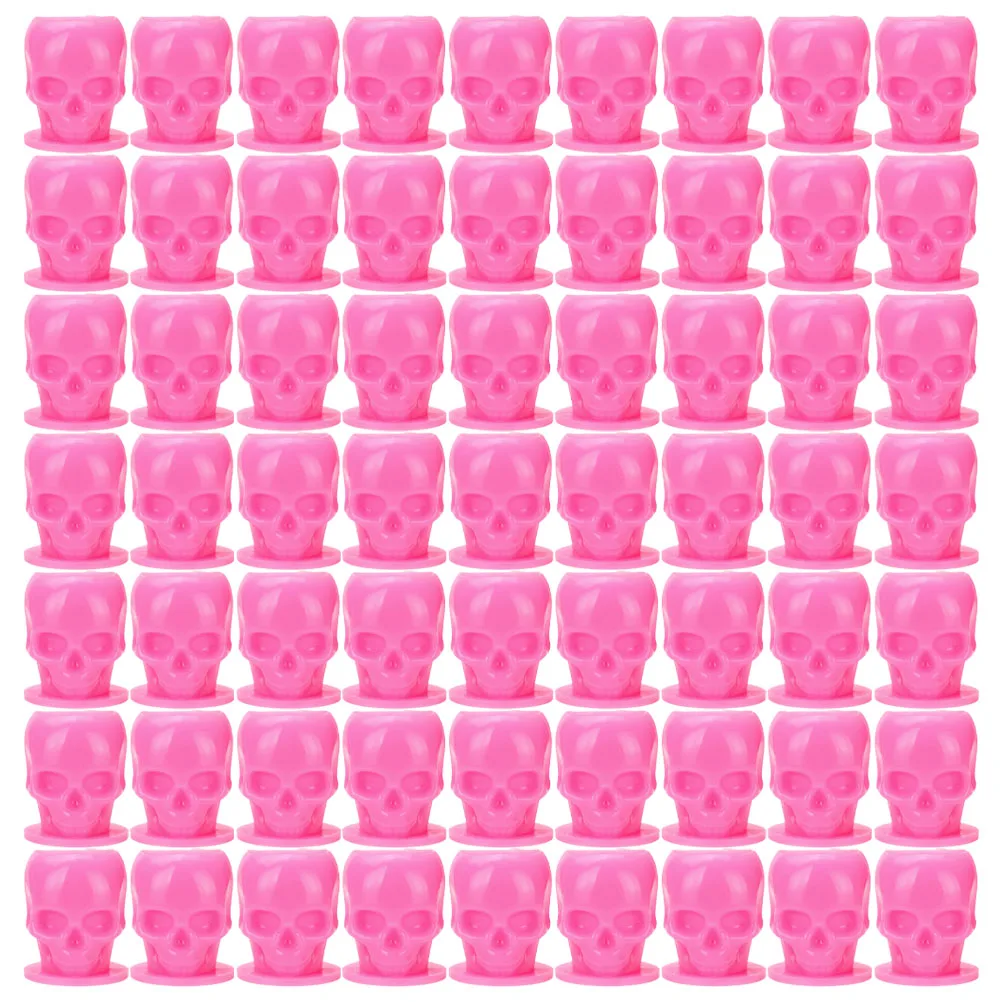 

200 Pcs Color Cup Ink Pot Holder Skull Caps for Tattooing Plastic Pink