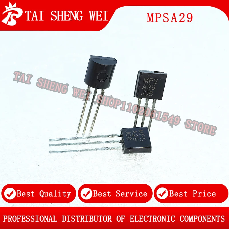 100pcs Transistor MPSA29 Printed MPS A29 TO-92 NPN Silicon Darlington Transistor 100V/0.8A New