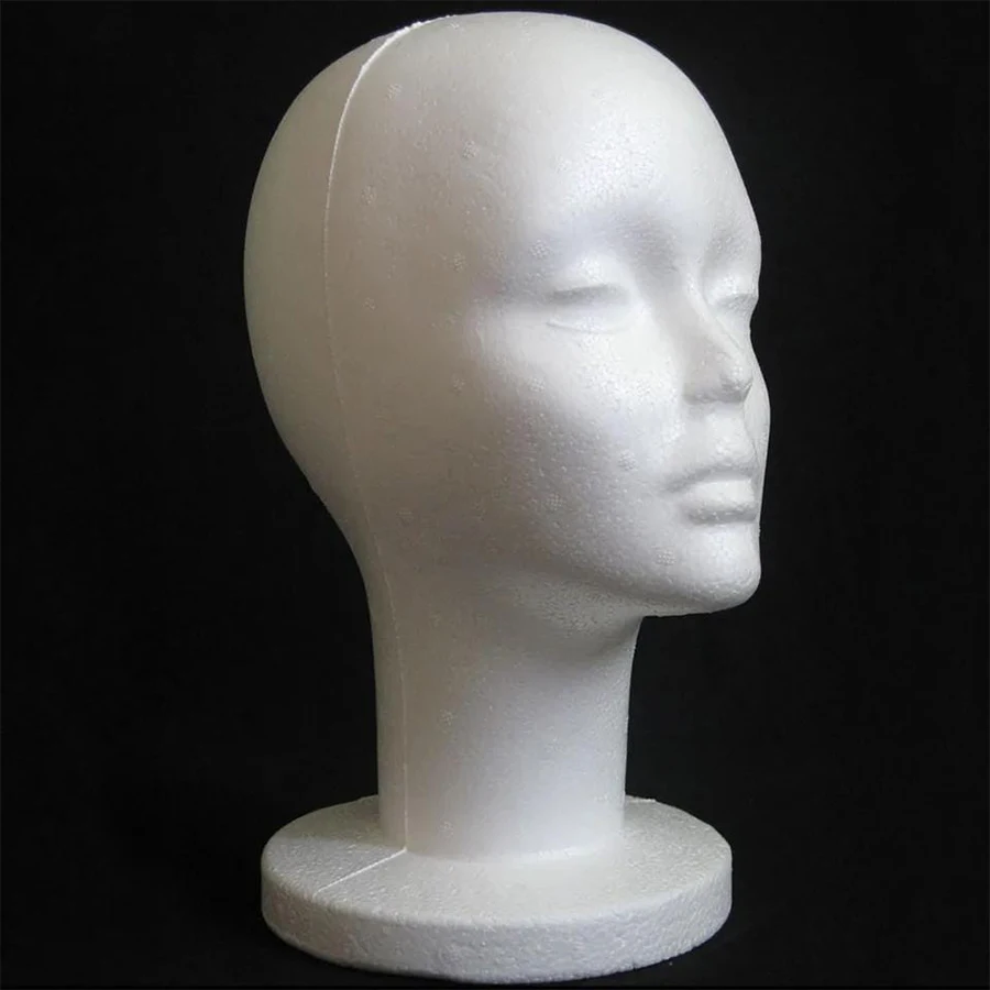 12 Inch Foam Head Female Foam Wig Head Mannequin Manikin Cosmetics Model Head Wigs Display Holder Hats Glasses Hairpieces Stand