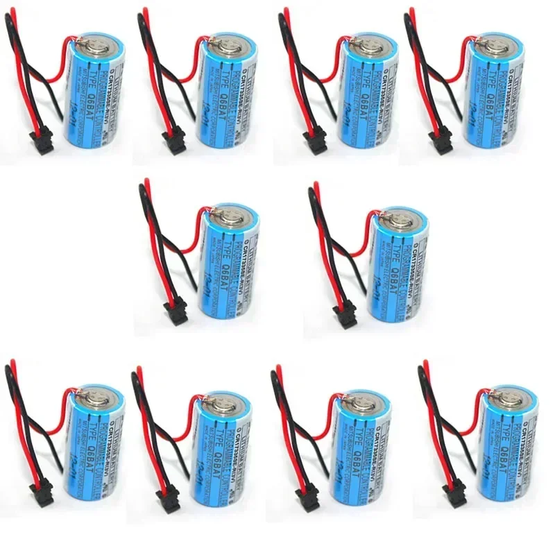 10pcs/Lot Original Q6BAT CR17335SE-R CR17335 CNC 3V 1700mAh Li-ion PLC Industrial Battery Pack w/ Plug For Mitsubishi Servo