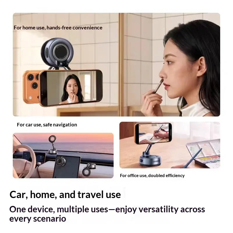 UGREEN 95067 Magnetic Car Phone Holder Vacuum Suction Base Adjustable Telescopic Arm for Dashboard Home Office