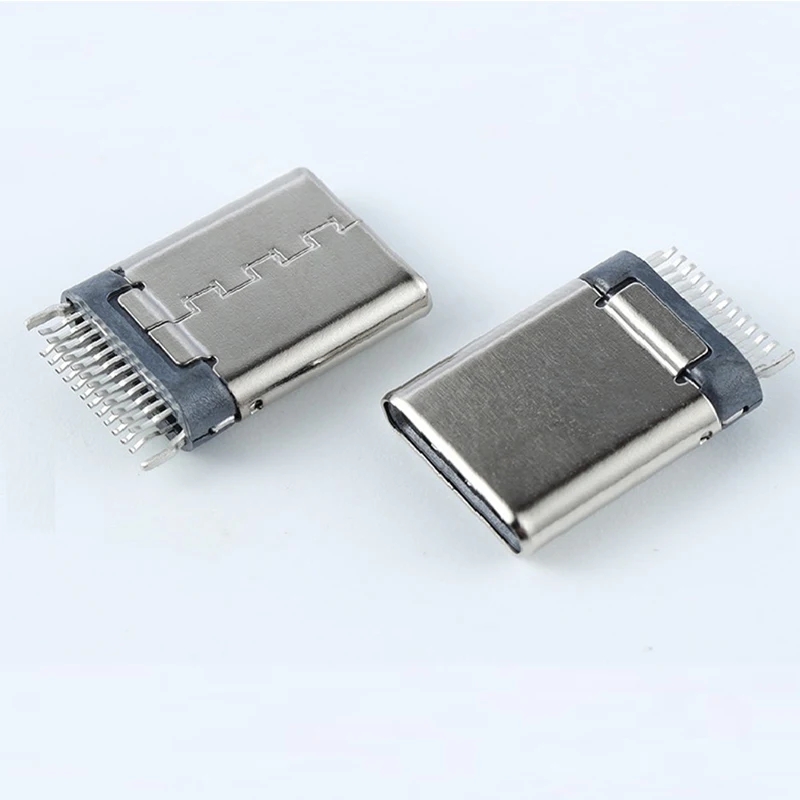 10PCS USB 3.1 Type-C Connector Male Socket Receptacle Adapter to Solder Wire & Cable 24 Pins Support PCB Board