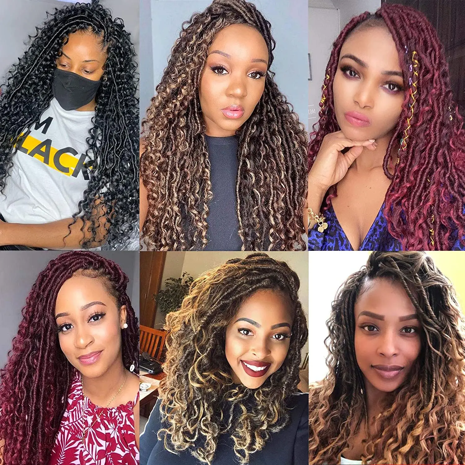 Dansama deusa locs crochê cabelo pré loop rio locs com encaracolado termina falso locs boho hippie locs cabelo sintético