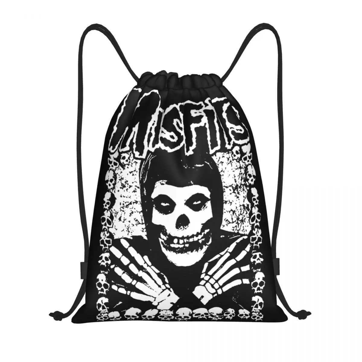 Custom The M-Misfitses Rock Punk Skull Drawstring Backpack Women Men Sport Gym Sackpack Foldable Training Bag Sack