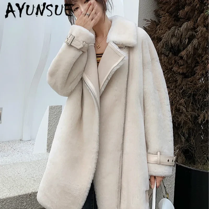 Natural Sheep Shearing Real Fur Coat Women 100% Wool Jacket Women Clothes 2020 Winter Coat Women Korean Fur Tops 8063 YY1847