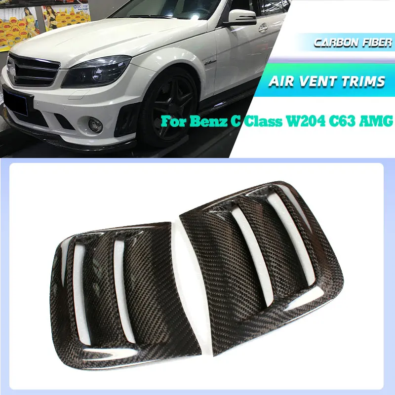

Carbon Fiber Car Front Side Bumper Air Vents Trims for Mercedes Benz C Class W204 C63 AMG 2008-2011 Racing Front Canards Fins