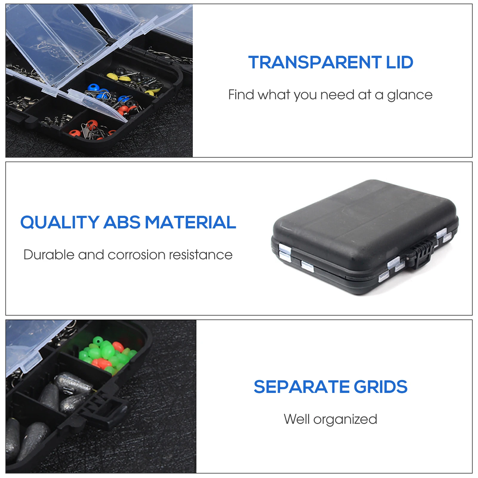 263-teiliges Angelzubehör-Set mit Tackle-Box, einschließlich Zange, Jig-Haken, Sinker-Gewicht, Wirbel, Druckknöpfe, Sinker-Rutschen